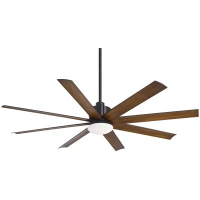 Minka Aire 65" 8 - Blade Outdoor Led Standard Ceiling Fan With Remote Control And Light Kit Included In Coal