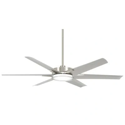 Minka Aire 65'' Ceiling Fan With Led Lights In Brushed Nickel Wet