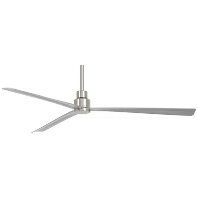 Minka Aire 65"  Simple Brushed Nickel Outdoor Ceiling Fan With Remote