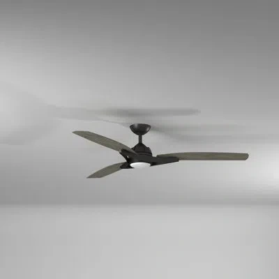 Minka Aire 65" Molino 3 - Blade Led Smart Standard Ceiling Fan With Remote Control And Light Kit Included In Coal