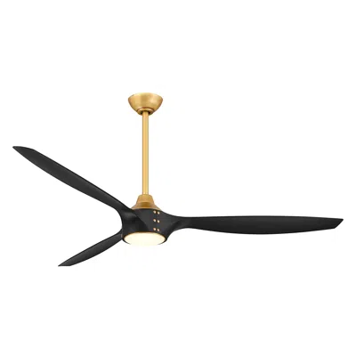 Minka Aire 65" Pierce Brass Led Smart Ceiling Fan With Black Blades