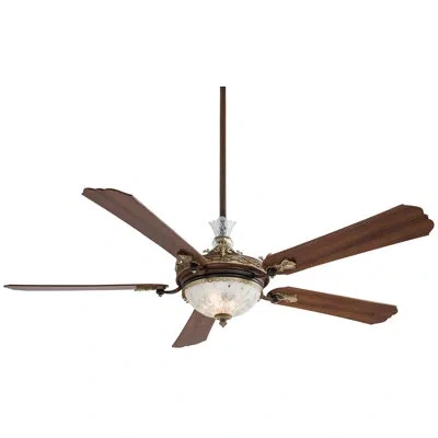 Minka Aire 68" Cristafano 5 - Blade Led Standard Ceiling Fan With Wall Control And Light Kit Included In Belcaro Walnut
