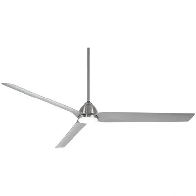 Minka Aire 84'' 3 - Blade Outdoor Led Smart Standard Ceiling Fan With Remote Control And Light Kit Included In Silver