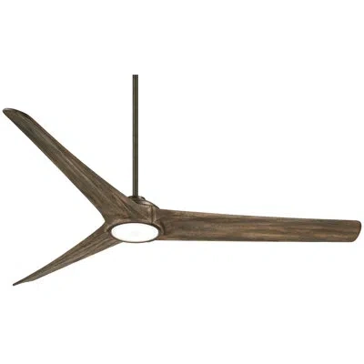Minka Aire 84" Timber 3-blade Led Propeller Ceiling Fan With Remote Control And Light Kit Included In Aged Boardwalk