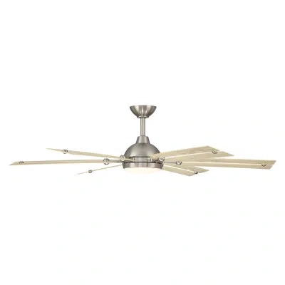 Minka Aire Allegata 56" 5cct Led Smart Ceiling Fan In Nickel,white Oak