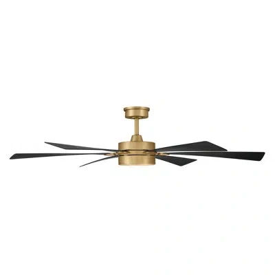 Minka Aire Brenix 60" 5cct Led Smart Ceiling Fan In Coal,brass