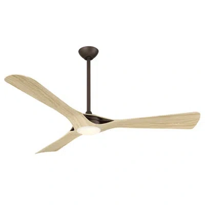 Minka Aire Bridge Led Smart Ceiling Fan In White Wood,bronze