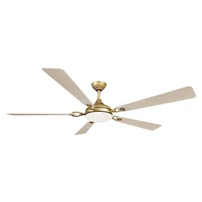 Minka Aire Cadena 65" 5cct Led Smart Ceiling Fan In Brass,warm Coastal Driftwood