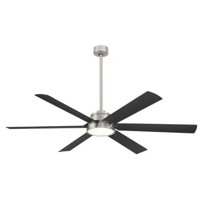 Minka Aire Cairo Led Smart Indoor/outdoor Ceiling Fan In Black,brushed Nickel