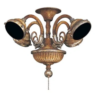 Minka Aire Curly Cue Four Light Branched Universal Ceiling Fan Light Kit In Brown