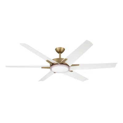 Minka Aire Deco 65" 3cct Led Indoor/outdoor Ceiling Fan In White