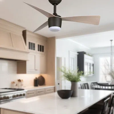 Minka Aire Elavan 36" Led Indoor/outdoor Ceiling Fan In Brown Wood,bronze
