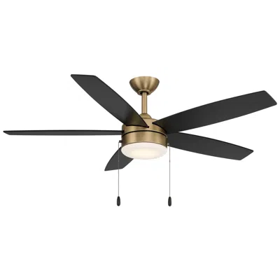 Minka Aire Minka-aire Airetor 52-in Led Brushed Brass And Black 5-blades Ceiling Fan