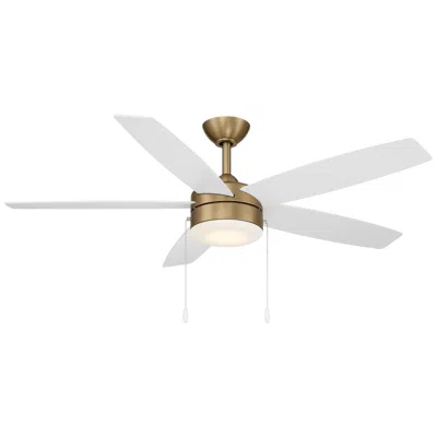 Minka Aire Minka-aire Airetor 52-in Led Brushed Brass And White 5-blades Ceiling Fan
