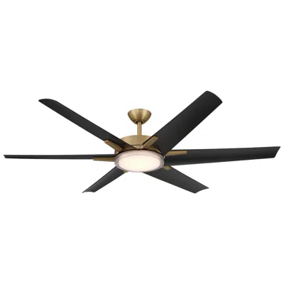 Minka Aire Minka-aire Deco 65-in Led Heritage Brass And Black 6-blades Ceiling Fan