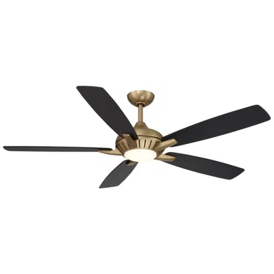 Minka Aire Minka-aire Dyno 60-in Led Brushed Brass And Black 5-blades Ceiling Fan