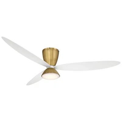 Minka Aire Minka-aire Hourglass 58-in Led Legacy Brass 3-blade Flush Mount Ceiling Fan
