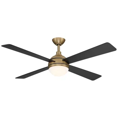 Minka Aire Minka-aire Orb 54-in Led Brushed Brass And Black 4-blades Ceiling Fan