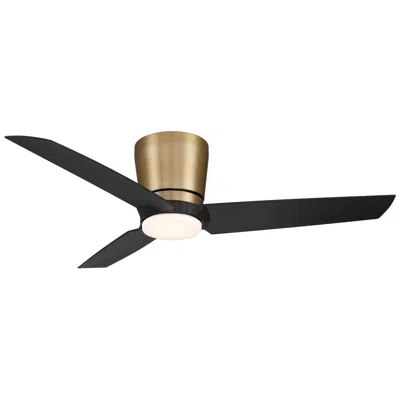 Minka Aire Minka-aire Pure 48in Led Brushed Brass And Black 3-blades Flush Ceiling Fan