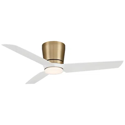 Minka Aire Minka-aire Pure 48in Led Brushed Brass And White 3-blades Flush Ceiling Fan