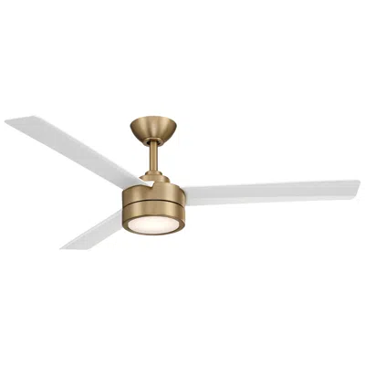Minka Aire Minka-aire Roto 52-in Led Brushed Brass And White 3-blades Ceiling Fan
