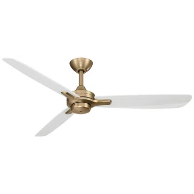 Minka Aire Minka-aire Rudolph 52-in Brushed Brass And White 3-blades Ceiling Fan