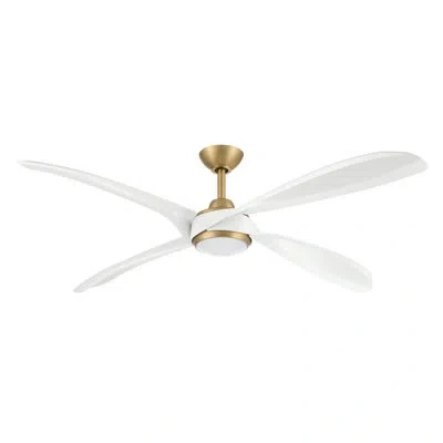 Minka Aire Mortyn 60" Led Indoor/outdoor Ceiling Fan In Silver