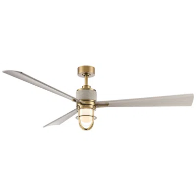 Minka Aire Nauticus 65 Led Legacy Brass And Driftwood Outdoor Ceiling Fan