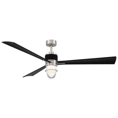 Minka Aire Nauticus 65in Led Brush Nickel Wet And Black Outdoor Ceiling Fan