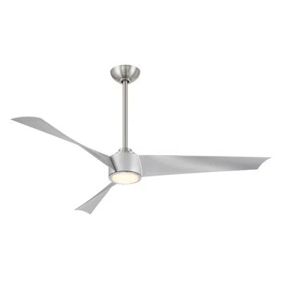 Minka Aire Pike Led Ceiling Fan In Silver,brushed Nickel