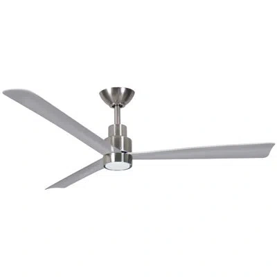 Minka Aire Simple 52" Led Indoor/outdoor Ceiling Fan In Nickel,silver