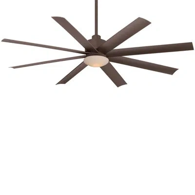 Minka Aire Slipstream 65" 8 - Blade Outdoor Led Smart Standard Ceiling Fan With Remote Control And Light Kit In In Oil Rubbed Bronze