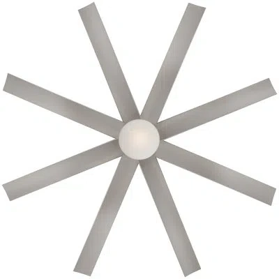 Minka Aire Slipstream 65" 8-blade Led Smart Standard Ceiling Fan With Remote Control And Light Kit Included In Brushed Nickel Wet