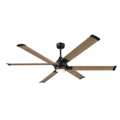 Minka Aire Soarin 72" 5cct Led Smart Ceiling Fan In Black,aged Oak