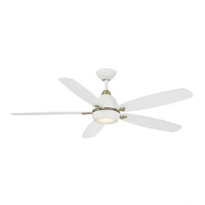 Minka Aire Soreno 52" 5cct Led Ceiling Fan In White,brass,white
