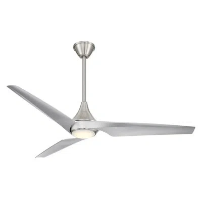 Minka Aire Switch Led Smart Dual Mount Ceiling Fan In Silver,brushed Nickel