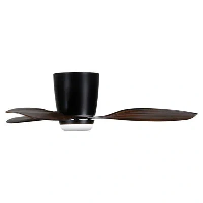 Minka Aire Ventiara 36" Led Flush Mount Indoor/outdoor Ceiling Fan In Black,black