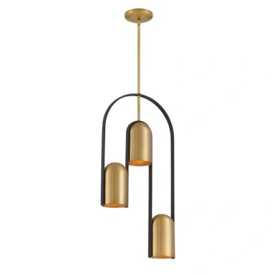 Minka Lavery 3 Light Pendant In Legacy Brass & Sand Coal