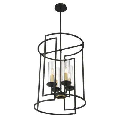 Minka Lavery 4 - Light Sand Coal/soft Brass Geometric Pendant