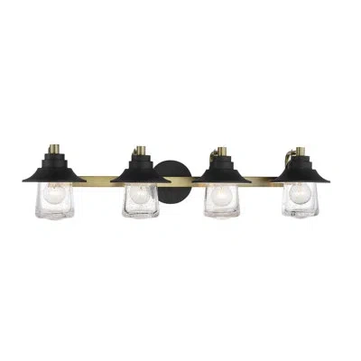 Minka Lavery 4-light Dimmable Sand Coal Bath Bar In Sand Coal W,soft Brass
