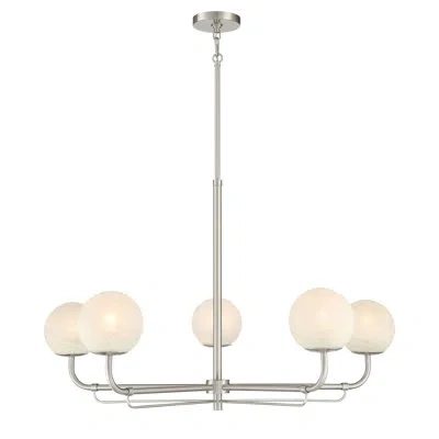 Minka Lavery 5 Light Chandelier In Brushed Nickel