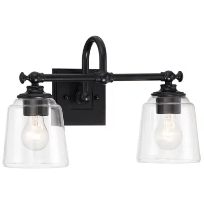 Minka Lavery Antonia 2-light 17.38-in Black Vanity Light With Glass Shades