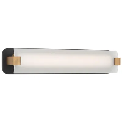 Minka Lavery Arclume Led 24-in Black And Brass Vanity Light Bar With Shade