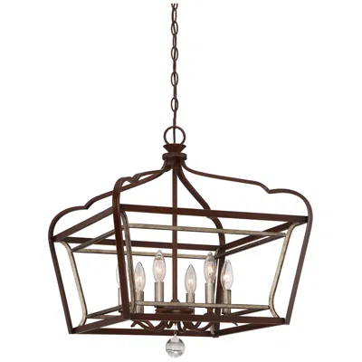 Minka Lavery Astrapia 20"w Dark Rubbed Sienna And Silver 6-light Pendant