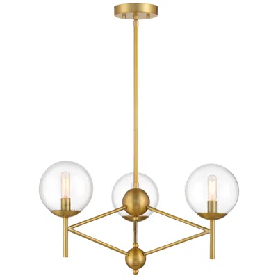 Minka Lavery Auresa 24" Wide Soft Brass Metal 3-light Pendant