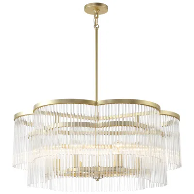 Minka Lavery Azura 6-light 34.05-in Brass Pendant With Clear Glass Shades