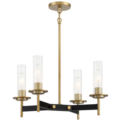 Minka Lavery Baldwin Park 18" Wide Coal And Soft Brass 4-light Chandelier