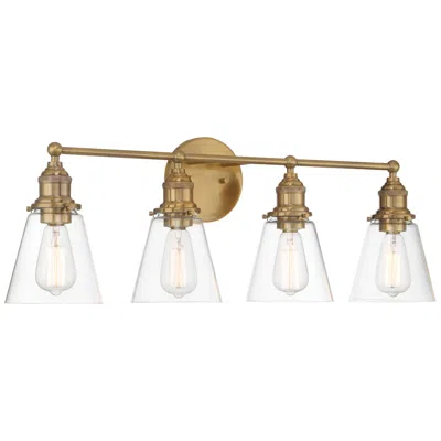 Minka Lavery Barwell 4-light 33-in Aged Brass Vanity Light
