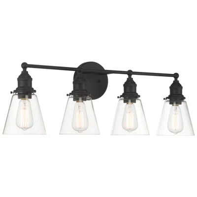 Minka Lavery Barwell 4-light 33-in Coal Black Vanity Light