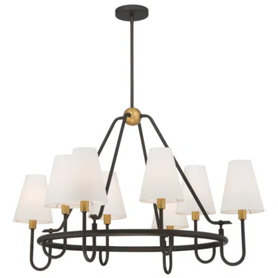 Minka Lavery Bellforge 8-light 37-in Brass And Bronze Pendant With Shades